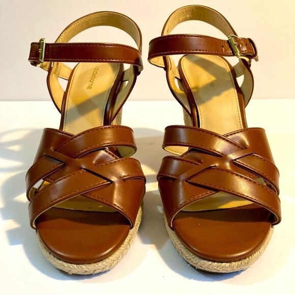Liz Claiborne Brown Andy Gladiator Wedges Women’s Fashion Sandals Size 8 - Picture 1 of 9